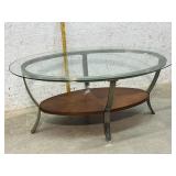 Oval Glass Top Coffee Table 48/28/20