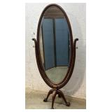 Mahogany Claw & Ball Cheval Dressing Mirror 72