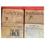 Vintage 1940ï¿½s WW II Newspapers Press & Sun +