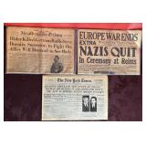 WW II Newspapers Nazis Hitler