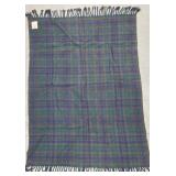 Wool plaid blanket - made in England aprx 50x36