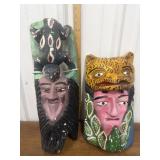 Wooden Mexican folk art masks *some paint chipped