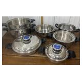 Stainless steel pots, lids- Cookworld, Tramontina