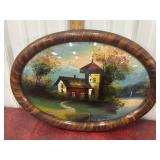 Reverse painting on glass