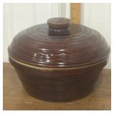 Marcrest stoneware covered bean pot, divided dish