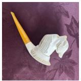 Vintage Meerschaum Pipe Hunting Dog w/ Duck