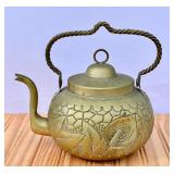 Vintage Indian Etched Brass (?) Teapot