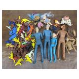 Vintage figures - cowboys and Native Americans,