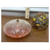 2 Art Glass Oil Lamps *no Shipping