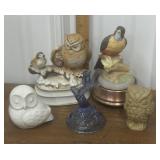 Owl, bird figures- 2 music boxes