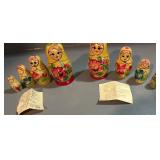 Vintage Russian wooden Floral hand painted