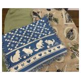 Throws (green, blue and white cats, birds