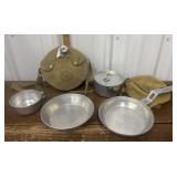 Boy Scouts canteen, camping dish set