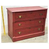 Painted 3 Drawer Spoon Carved Dresser (oak)