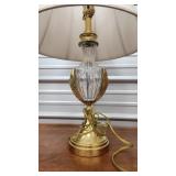 Crystal and brass lamp