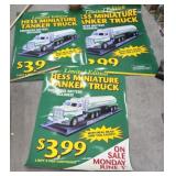 3 Hess large plastic promotional posters  plastic