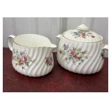 English Mintons creamer and sugar *flea bites