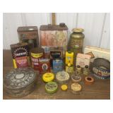 Vintage advertising tins, bottle *No shipping,