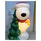 Snoopy & Woodstock Christmas Light-Up Blowmold -