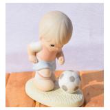 1997 Precious Moments Figurine Playing Soccer