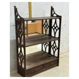 2 Drawer Mahogany Hanging Shelf w/ mirrored back