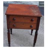 Antique Walnut 2 Drawer  Stand / Table 28" tall