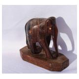Small Hand Carved Wood Elephant