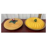 2 Covered Pie Dishes *small Chips