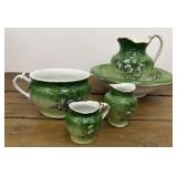 1800s Edwin Bennett Pottery 5pc Chamber set