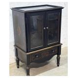 2 Door 1 Drawer Wine Cabinet w/ beveled Glass