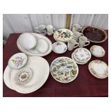 Plate, platters, bowls and mugs misc.