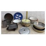 Bread Tins, Sifters, Enamel Bowls, Etc.