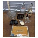Side bottle dispenser, Ruby Port bottle, trifle