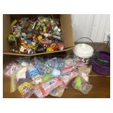 Assorted Happy Meal toys, Halloween buckets