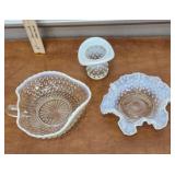 2 Bowls And Top Hat White Opalescence