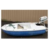 8ft Fiberglass Boat w/ motor - no paperwork-