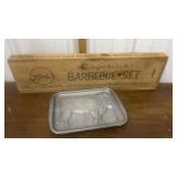 Barbecue set, metal steak plate