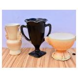 Lot of Double Handle Vintage Vases