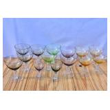 Vintage Colored Wine Glasses
