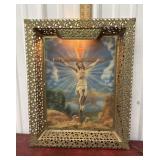 MCM holographic crucifixion metal light up frame