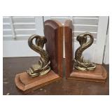 Pr brass dolphin bookends