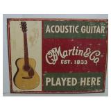 Rustic Martin Guitars Tin Advertising Sign 16" x