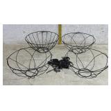 Wire Hanging Baskets w/ Chains (4)
