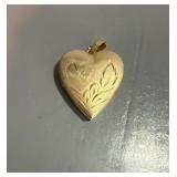 14K GF Locket Heart Floral Pendant