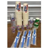 Pepsi, Lipton &7up stuff. Paper diet Pepsi cups,