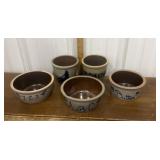 Beaumont pottery bowls, crocks *chips, cracks