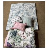2 Quilts And 3 Throw Pillows