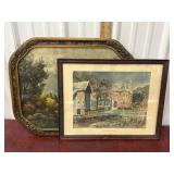 2 Prints  Great Old Frames
