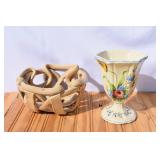 Vintage Italy Pottery Basket & Vase