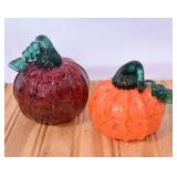 Pair of Art Glass Pumpkins